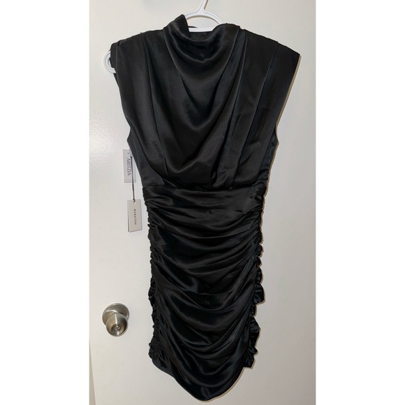 NWT Babaton Hasek Ruched Satinette Dress - Picture 4 of 7